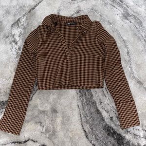 Zara polo cropped top